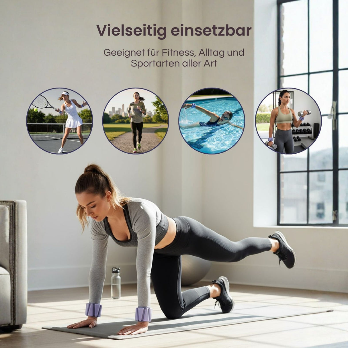 2er-Set Gewichtsmanschetten Handgelenkgewichte Fitnessmanschette