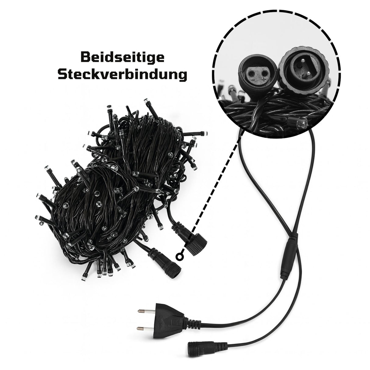 Erweiterbare LED-Lichterkette 9.7m Verlängerung mit Steckverbindung