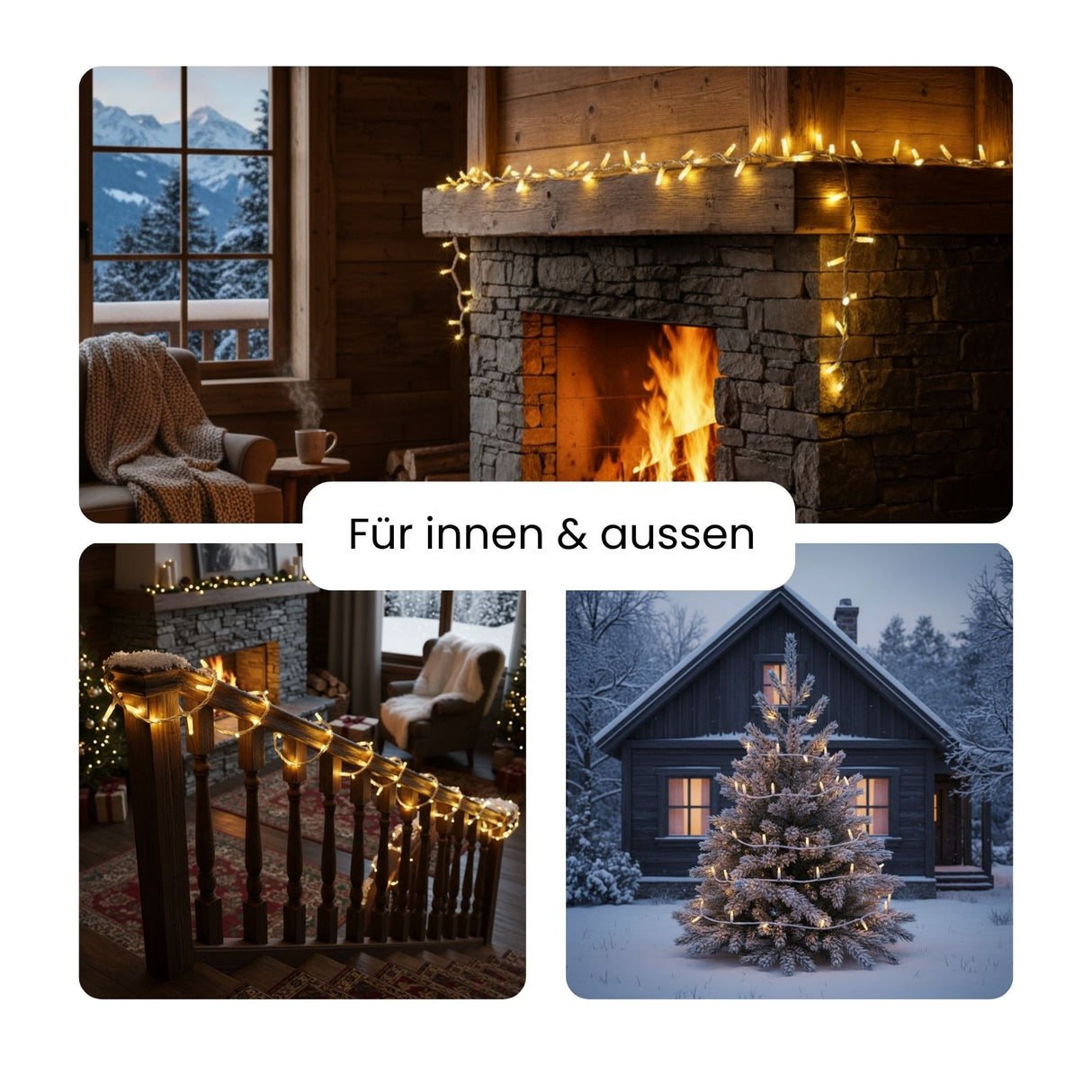 LED Lichterkette 4.4m Gartenbeleuchtung Weihnachtsdeko Outdoor-Lichter