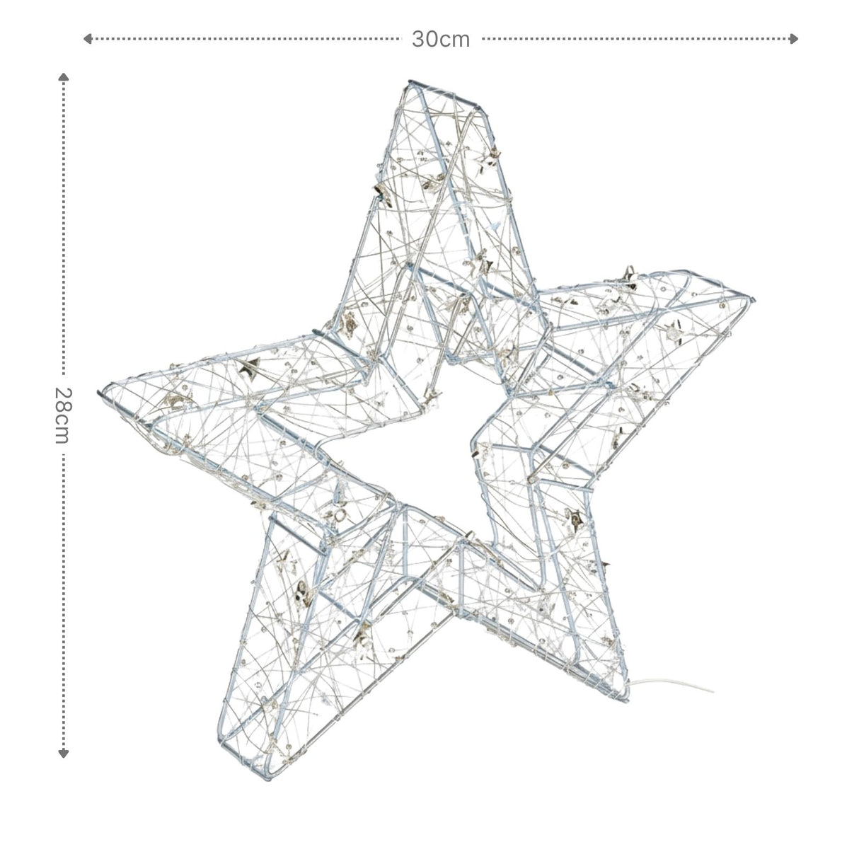 LED-Dekostern offen 3D Leuchtstern Drahtstern Weihnachtsstern