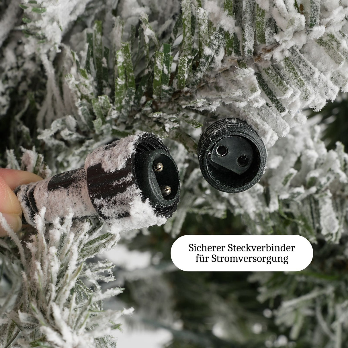 Weihnachtsbaum 120cm mit Schnee und LED Kunsttanne Christbaum Tanne