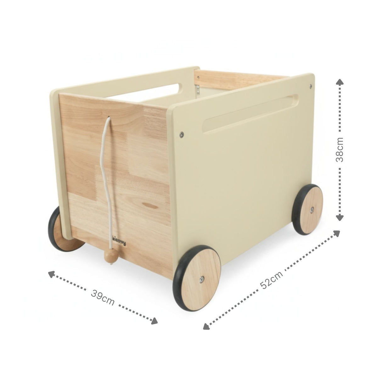 Spielzeugkiste auf Rollen Holz-Rollbox Spielzeugwagen Bücherkiste