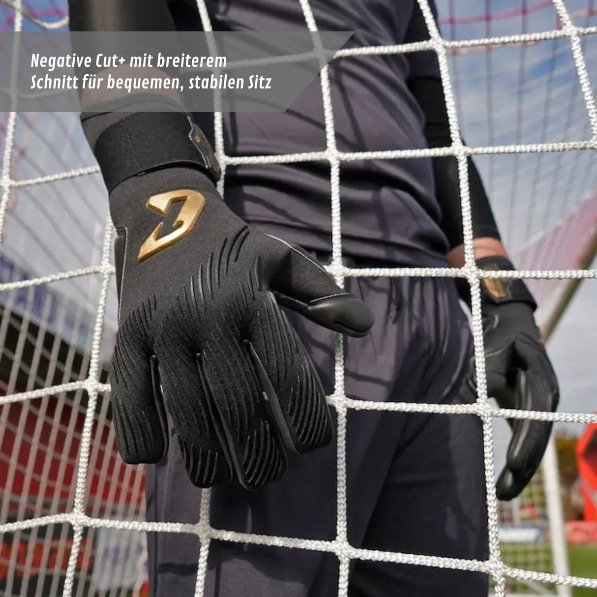 Fussballhandschuhe Invictus Black Gold Gr. 9 Torwart Goalie Handschuhe