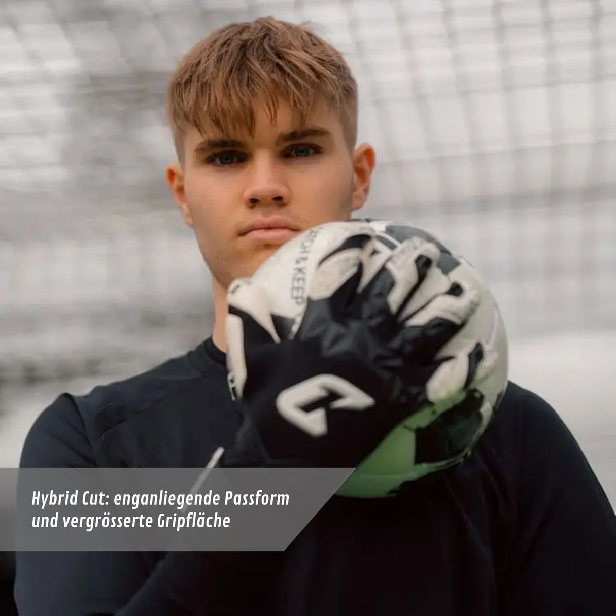 Fussballhandschuhe Pulse X Black Gr. 9.5 Torwart Goalie Handschuhe