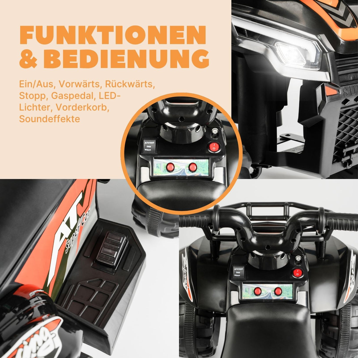 Elektro-Quad für Kinder Elektrofahrzeug Kinderfahrzeug Spielzeug ATV