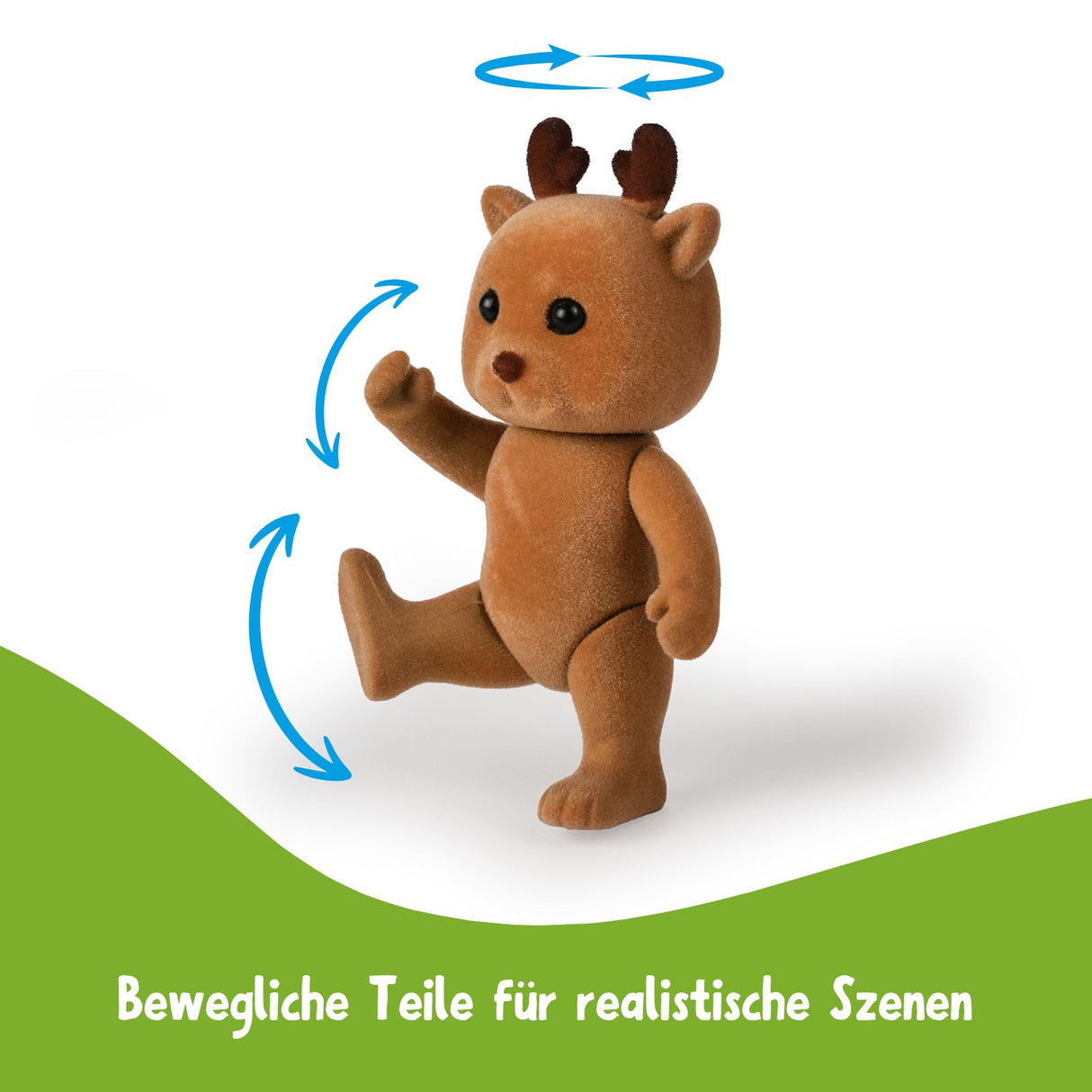 3-tlg. Rentier-Puppenfamilie Puppen Spielzeugfiguren Kinderspielzeug