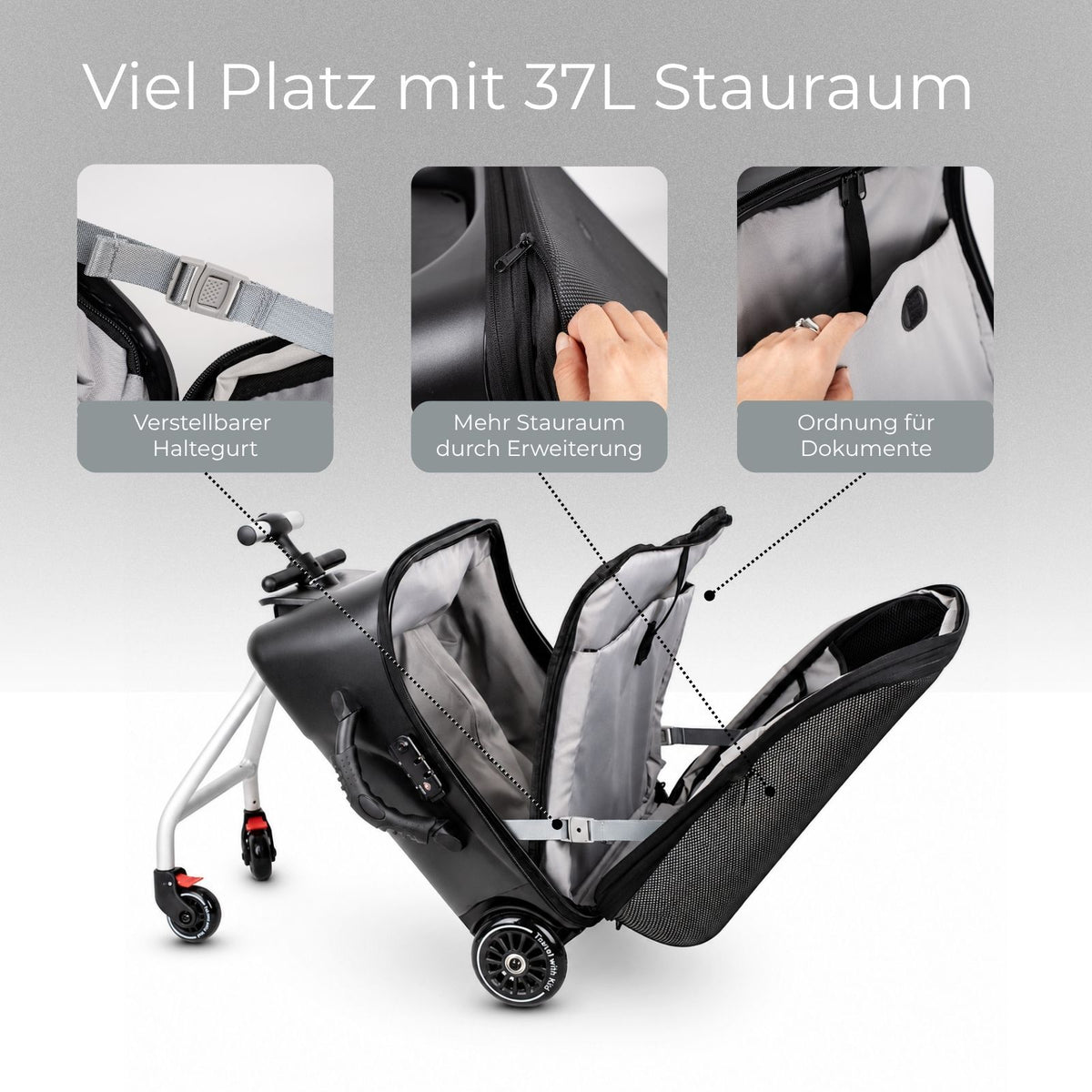 2in1 Kinderwagenkoffer Buggy Trolley Hartschalenkoffer Handgepäck