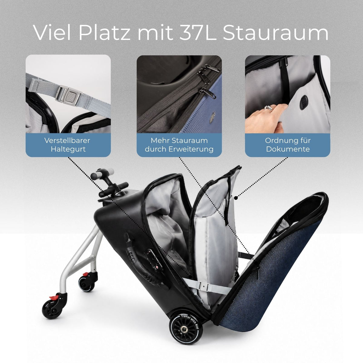 2in1 Kinderwagenkoffer Handgepäck Hartschalenkoffer Buggy Trolley