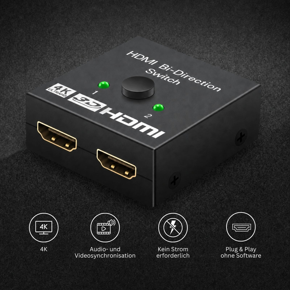Bidirektionaler 4K HDMI-Switch Adapter HDMI-Selector Port-Umschalter