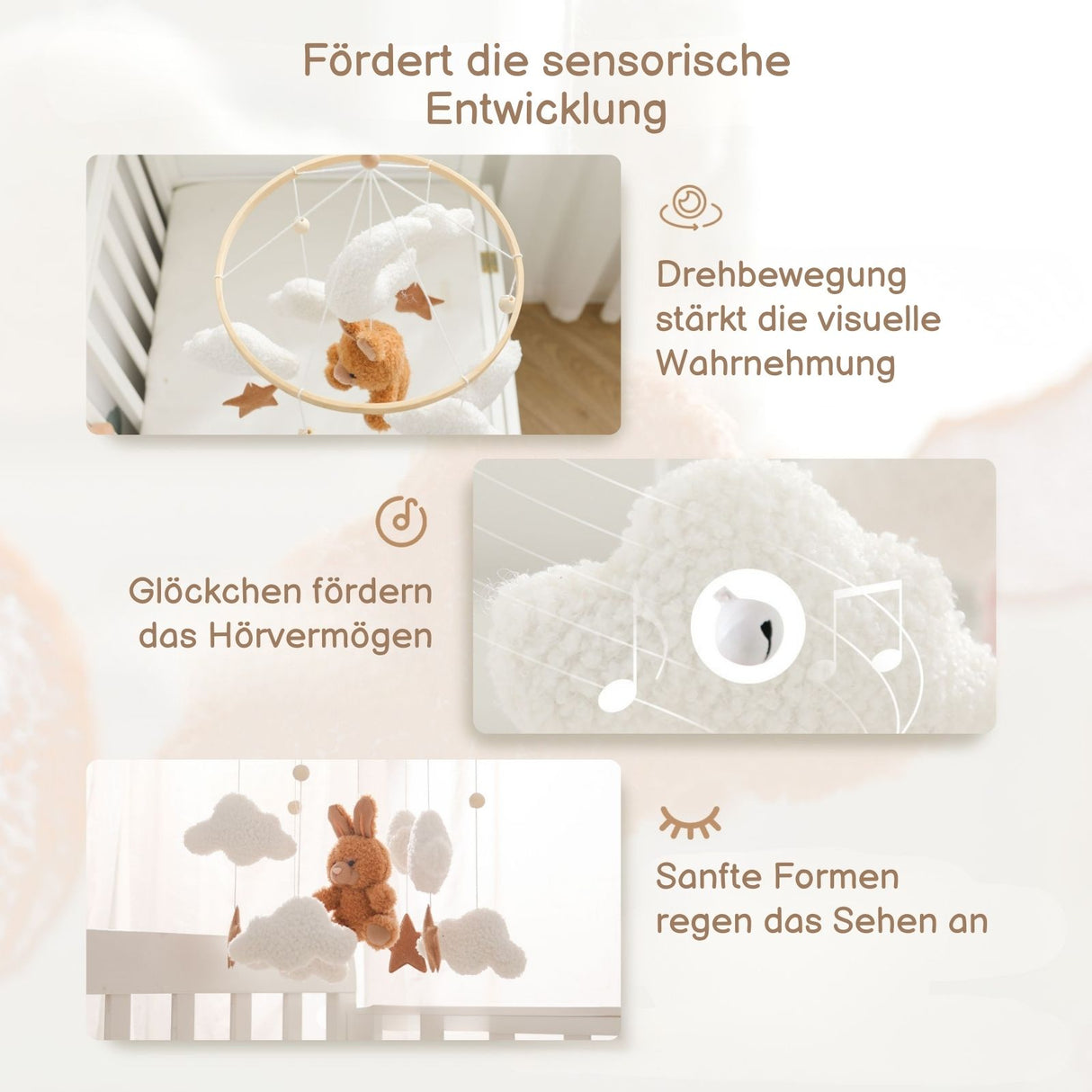 Babymobile Hase Hängemobile Mobile Babyspielzeug Schlafmobile