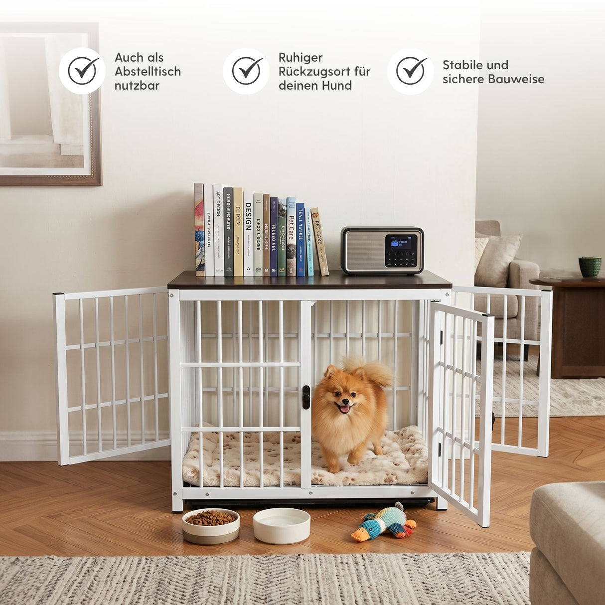 Möbel-Hundekäfig Grösse M Hundebox Haustierkäfig Beistelltisch