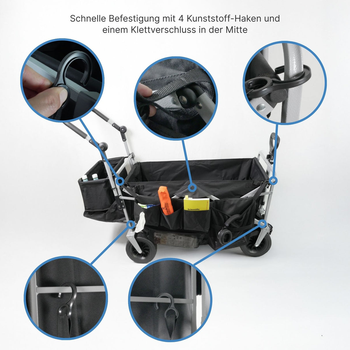 Bollerwagen mit Aufbewahrungstaschen Leiterwagen mit Zusatztaschen