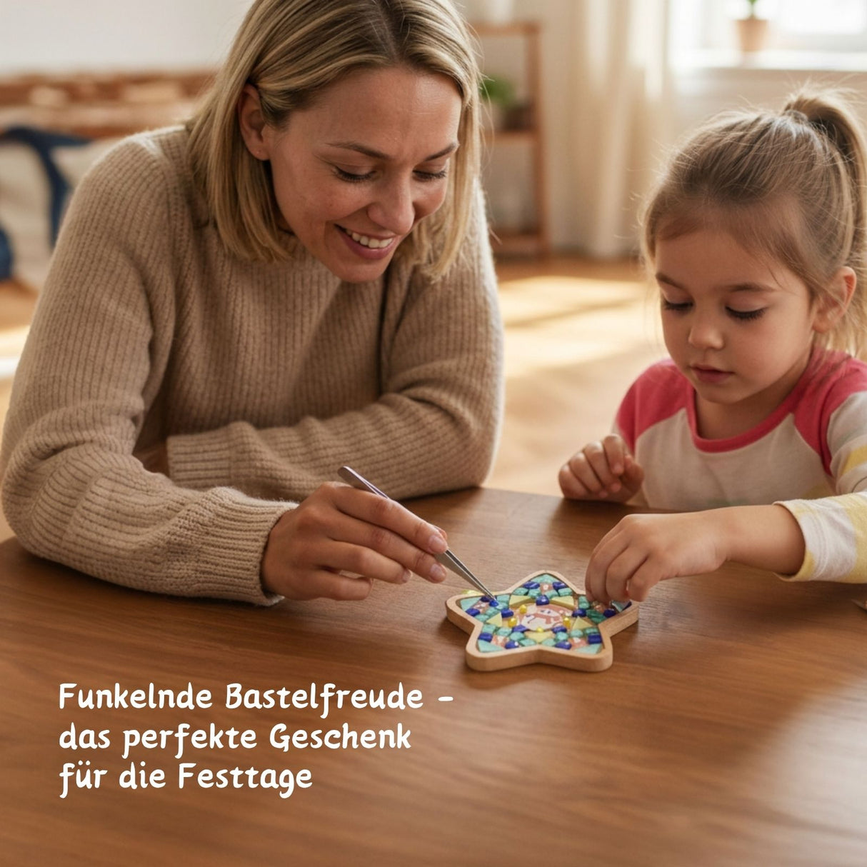 2er-Set DIY-Mosaik-Untersetzer Weihnachtsmann Schneemann Bastelset