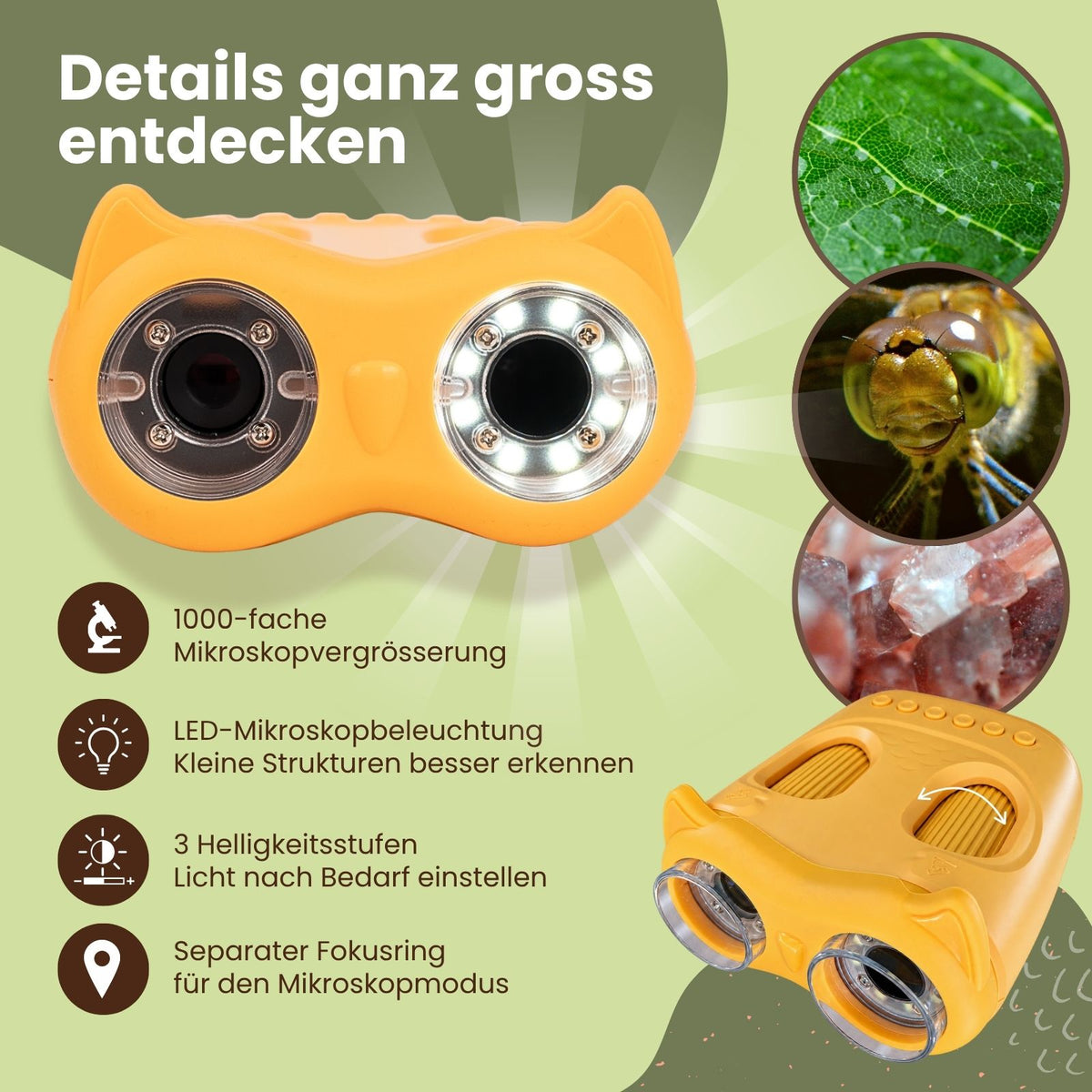 2-in-1 Kindermikroskop und -teleskop Handmikroskop Digitalmikroskop