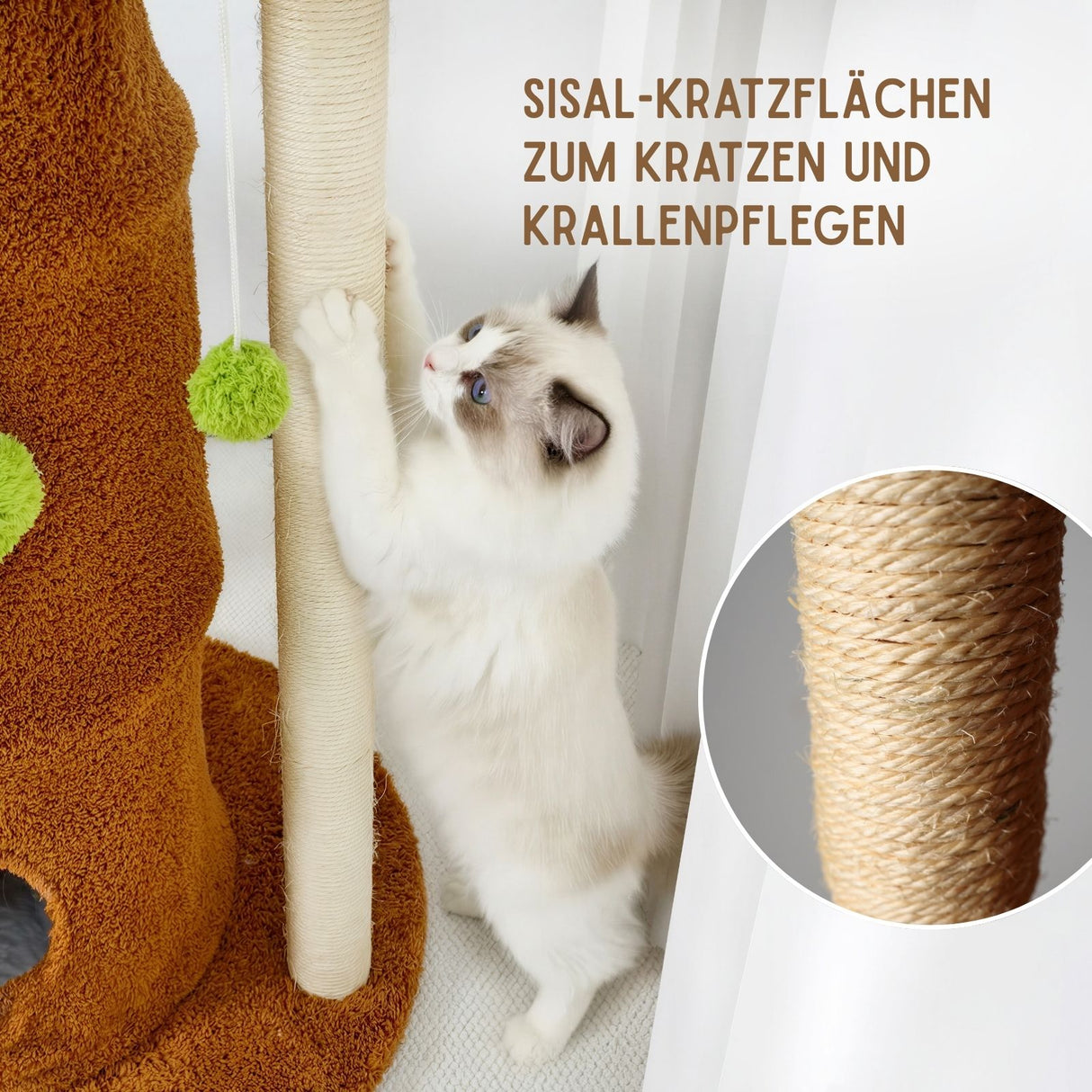 Kratzbaum mit Höhlen und Krone Katzenbaum Kratzmöbel Kletterbaum