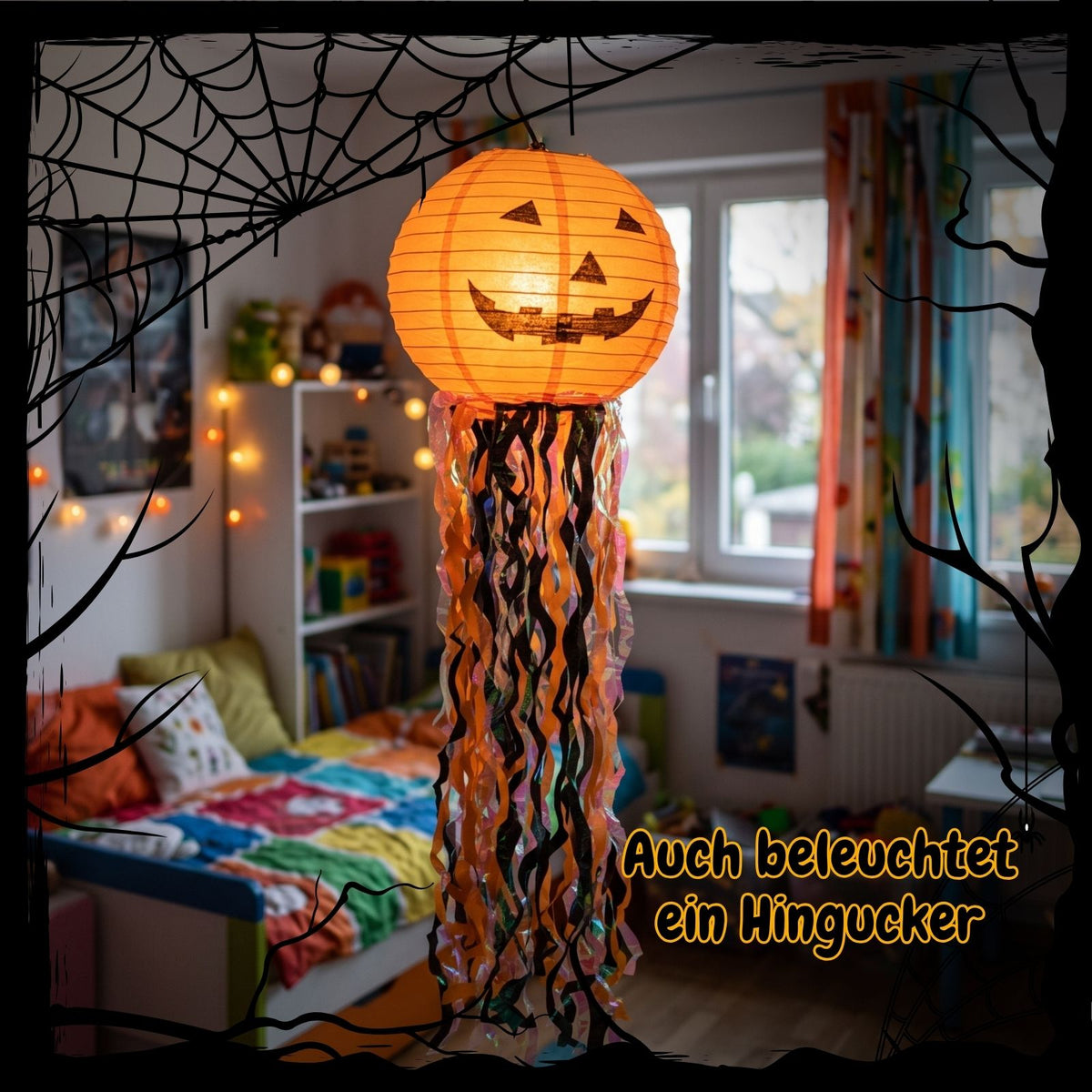 3er-Set Kürbis-Papierlaterne Halloweendeko Partydekoration Papierlampion