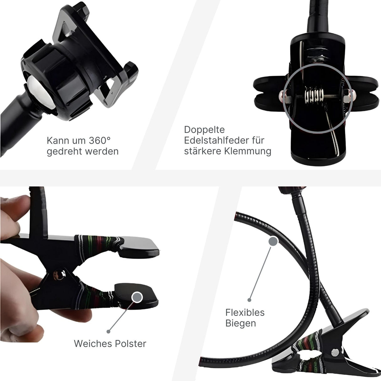 Flexible Schwanenhals Klemmhalterung für Action Cam GoPro DJI Insta360