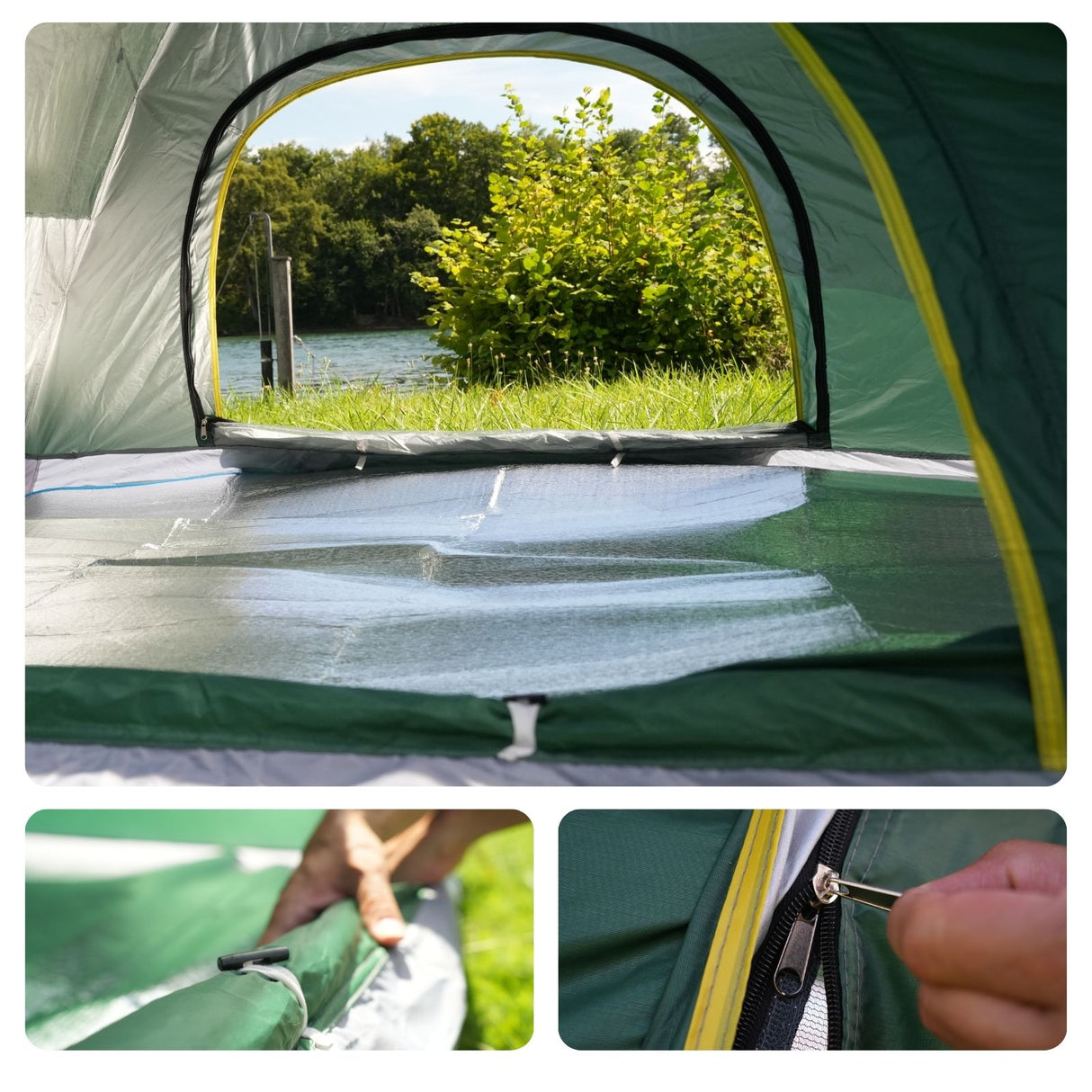 Campingzelt für 3-4 Personen Quick-Up-Zelt Automatikzelt Festivalzelt