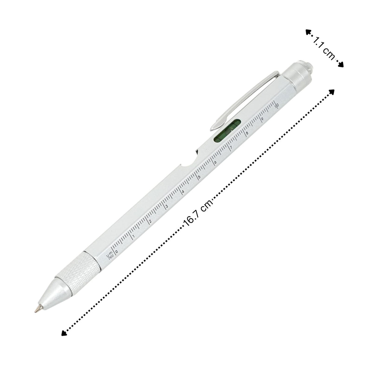 8in1 Multi-Kugelschreiber Multifunktionsstift Touchpen Wasserwaage Schraubendreher