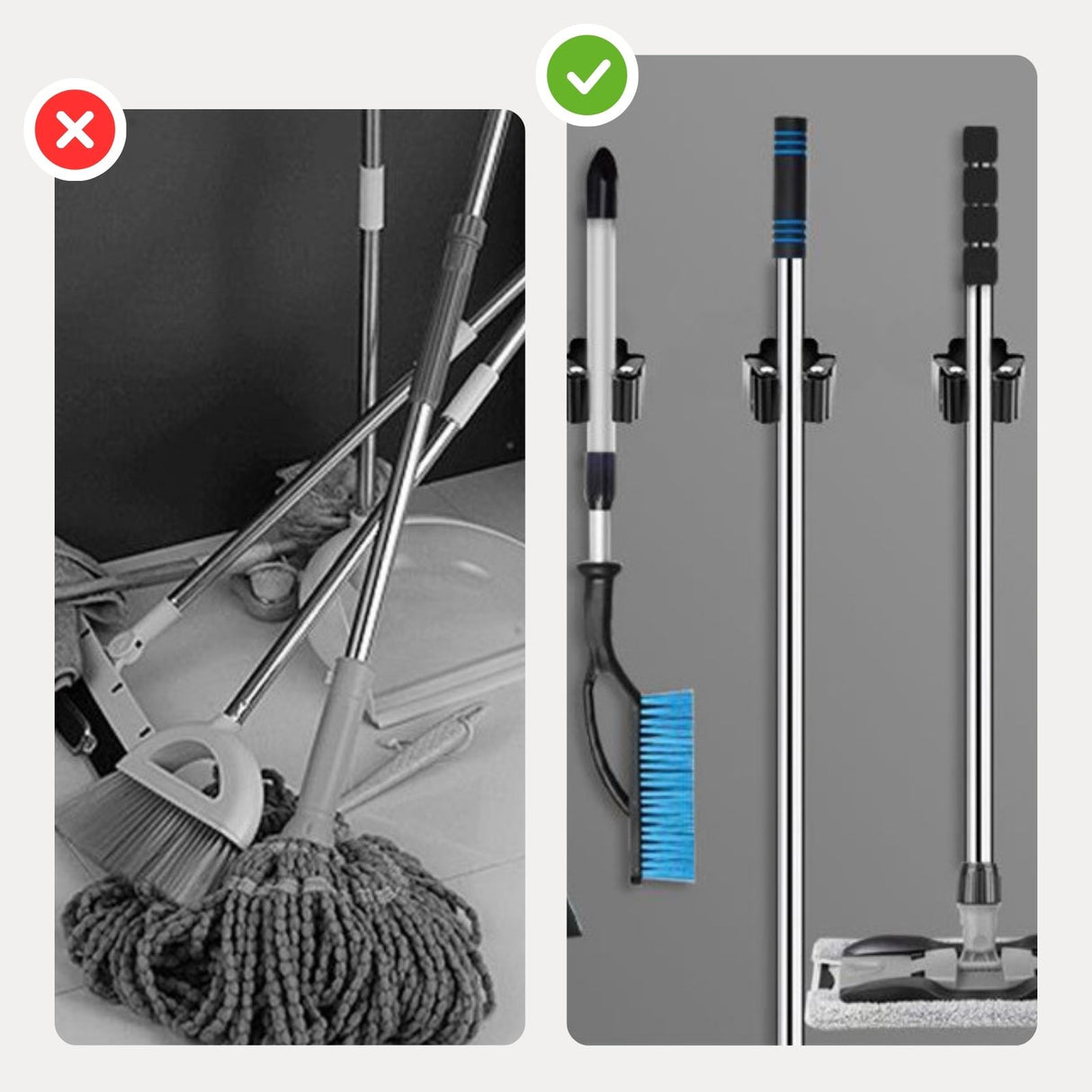 Wandhalterung für Reinigungsgeräte Mopphalter Besenhalter Gerätehalter