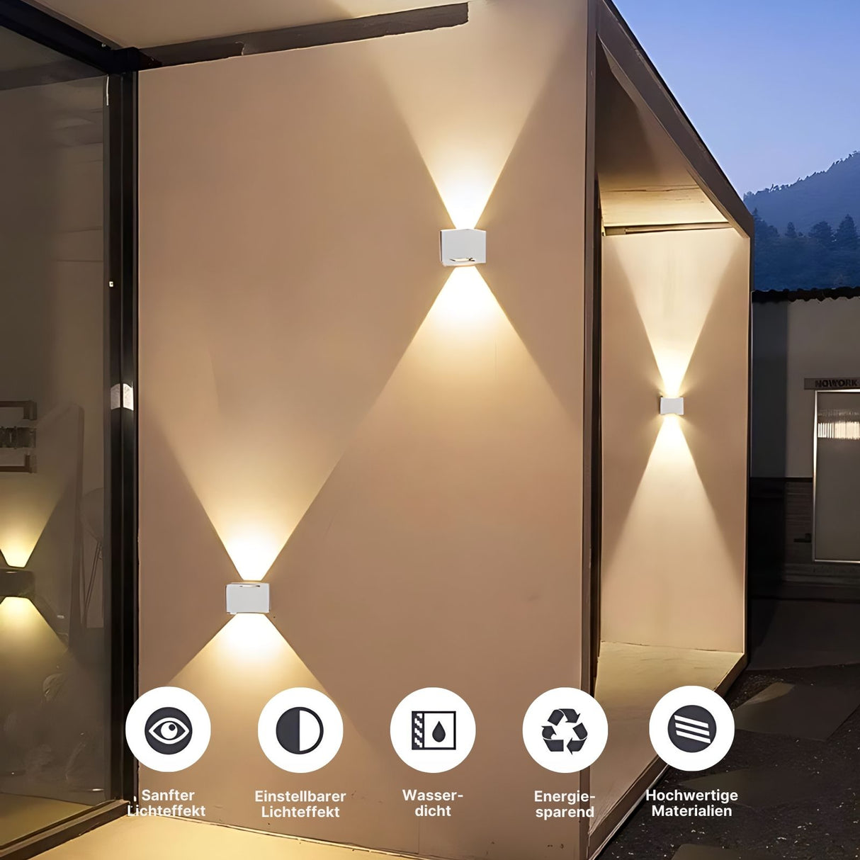 LED-Fassadenleuchte Wandleuchte Wandstrahler Wandlampe Up-Down-Wandleuchte