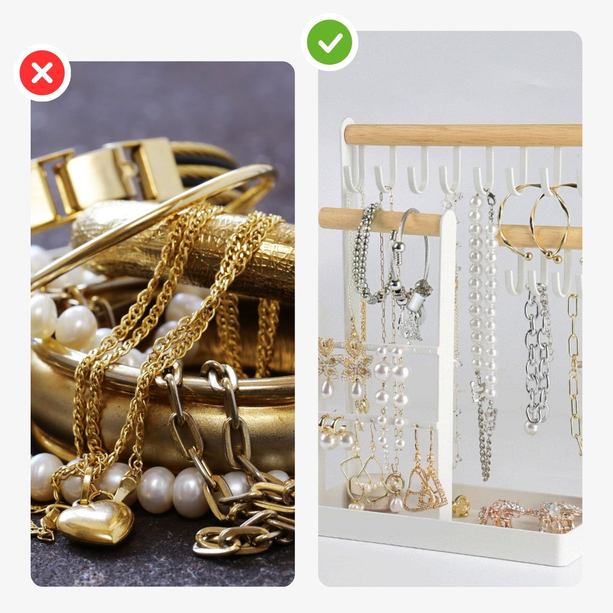 Schmuckständer Schmuckhalter Organizer für Ketten Armbänder Ohrringe