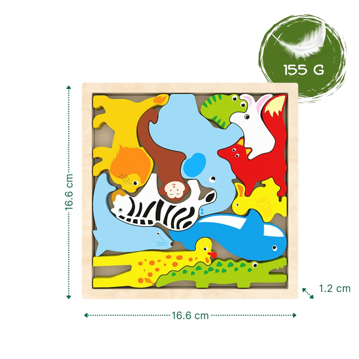Tierpuzzle für Kleinkinder Holz-Puzzle Bildungsspielzeug