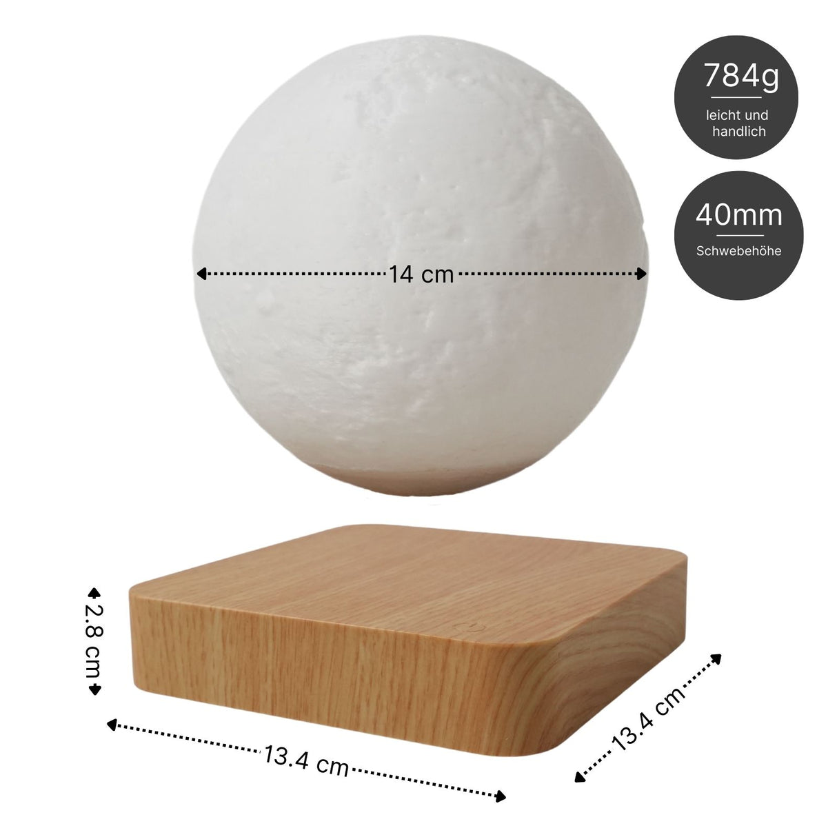 Magnetschwebe-Mond Nachtlicht Nachttischlampe Mondlampe Stimmungslicht