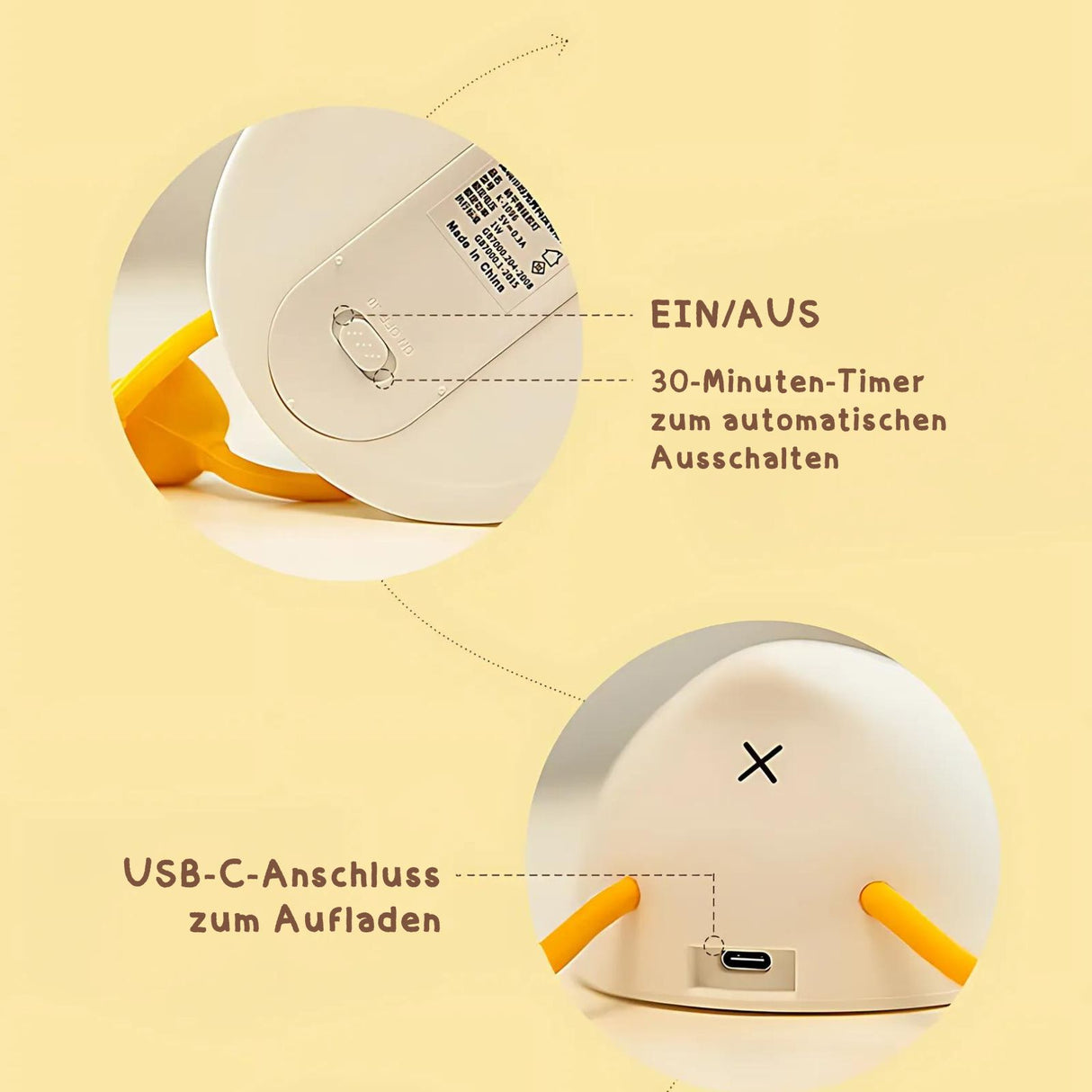 LED-Enten-Nachtlicht Kinder-Nachttischlampe Tischleuchte Beleuchtung