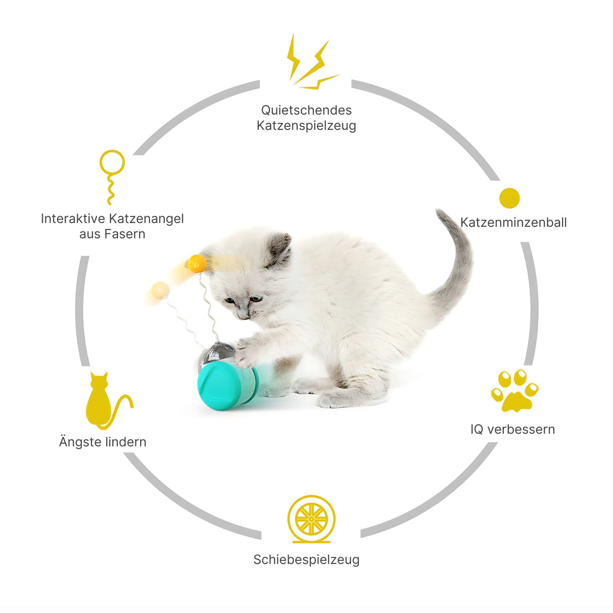 Interaktives Katzenspielzeug Balance-Schwung-Spielzeug Katzenfederspielzeug Katzenkugel