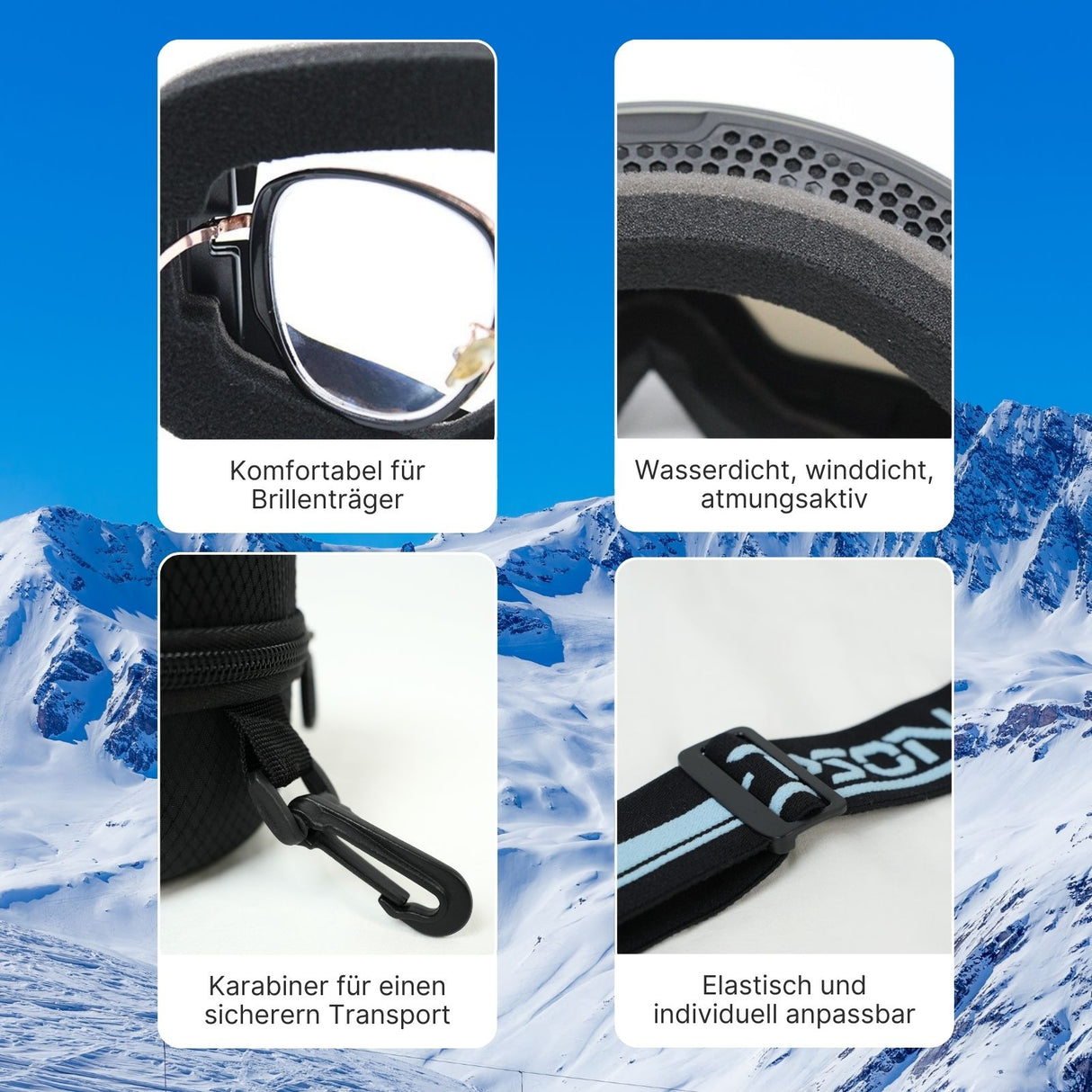 Magnetische Snowboardbrille Skibrille Schutzbrille Wintersportbrille