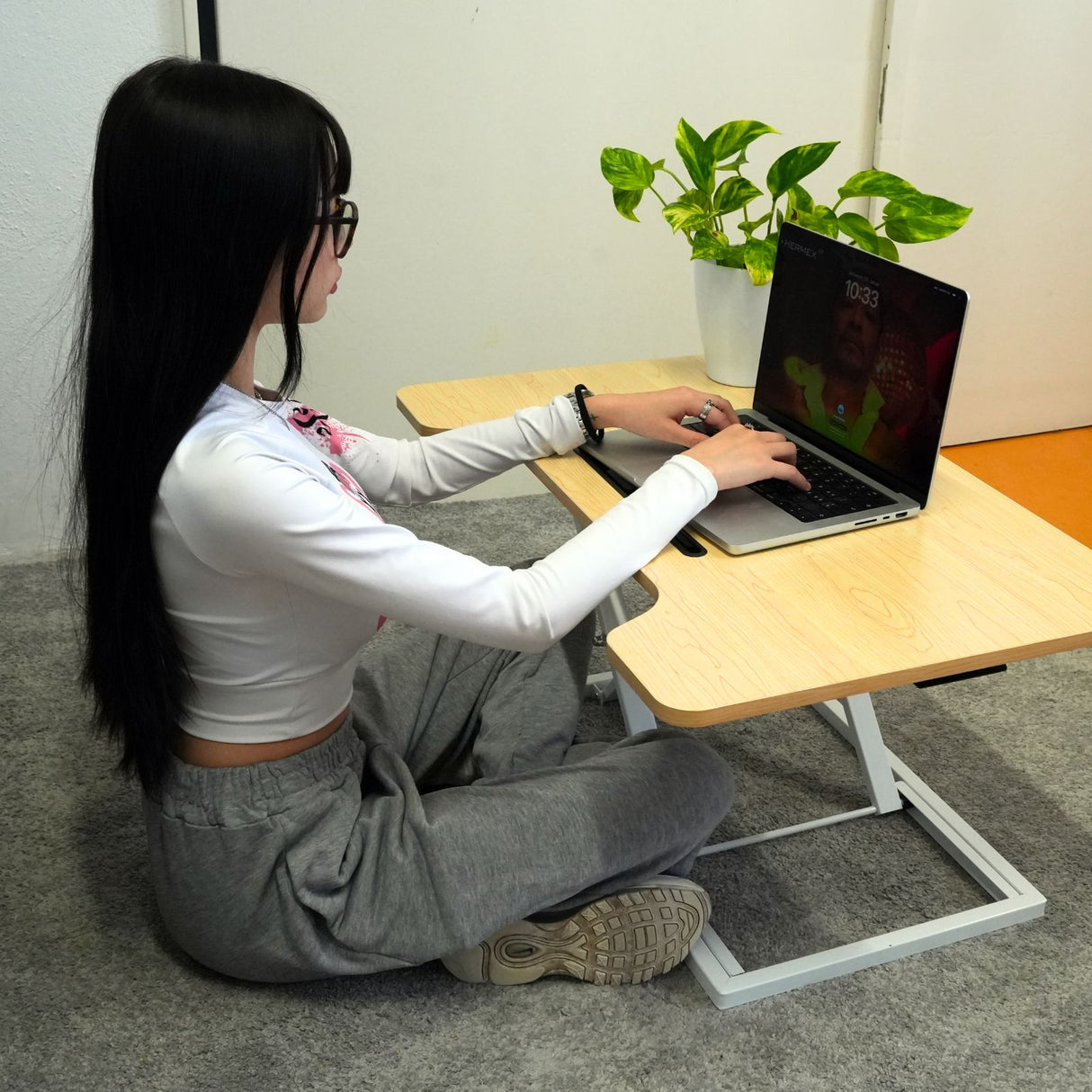 Notebook Schreibtisch pneumatischer Aufsatz Hubtisch Office Desk Bürotisch Arbeitstisch