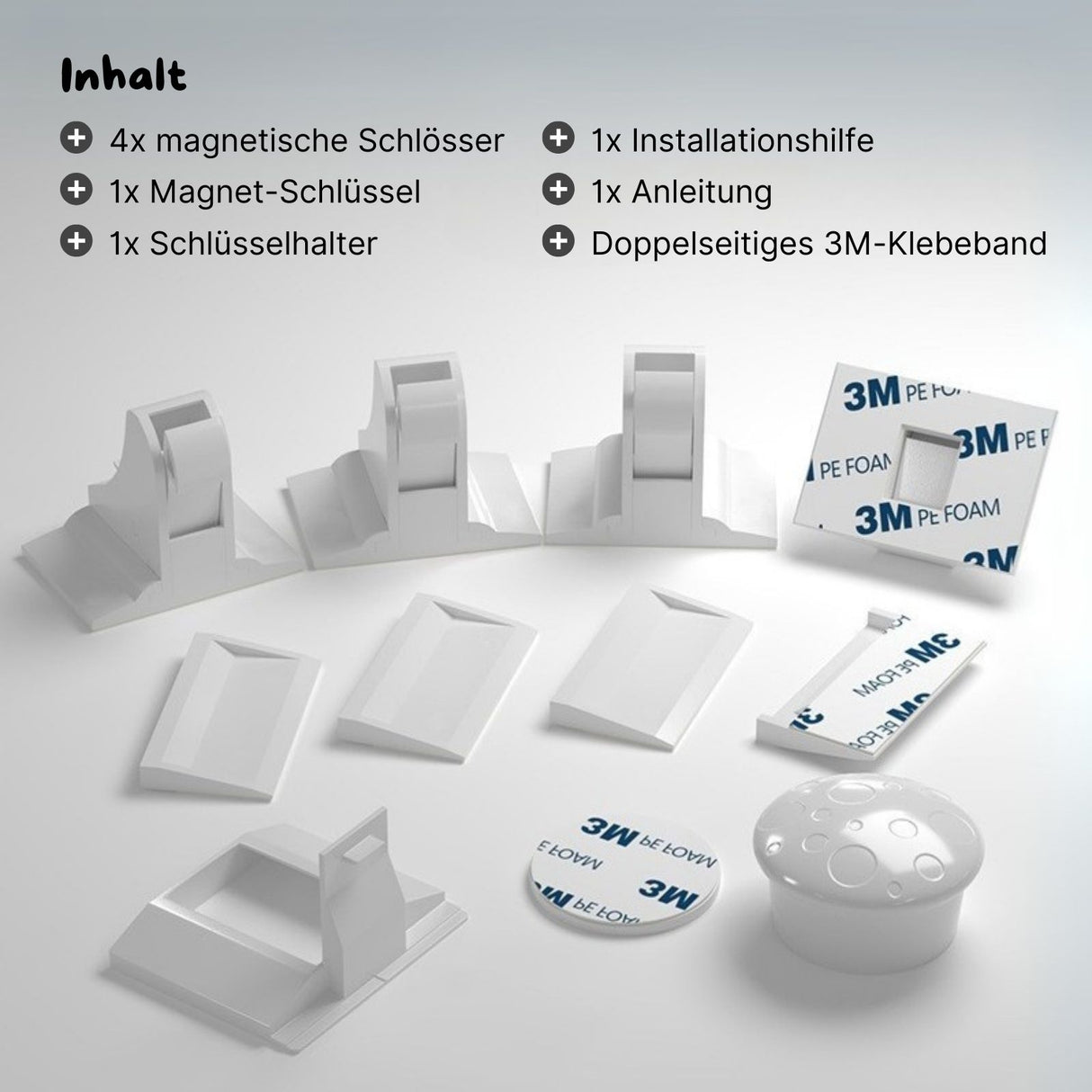 Magnetisches Sicherheitsschloss-Set Schranksicherung Schrankschloss Kindersicherung