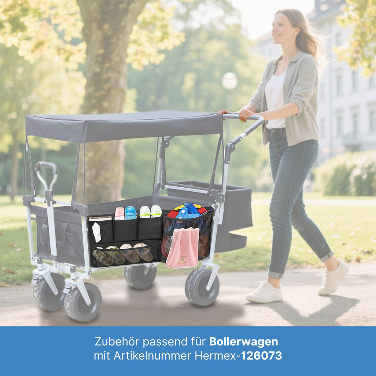 Aufbewahrungstasche für Bollerwagen 126073 Zusatztasche Seitentasche