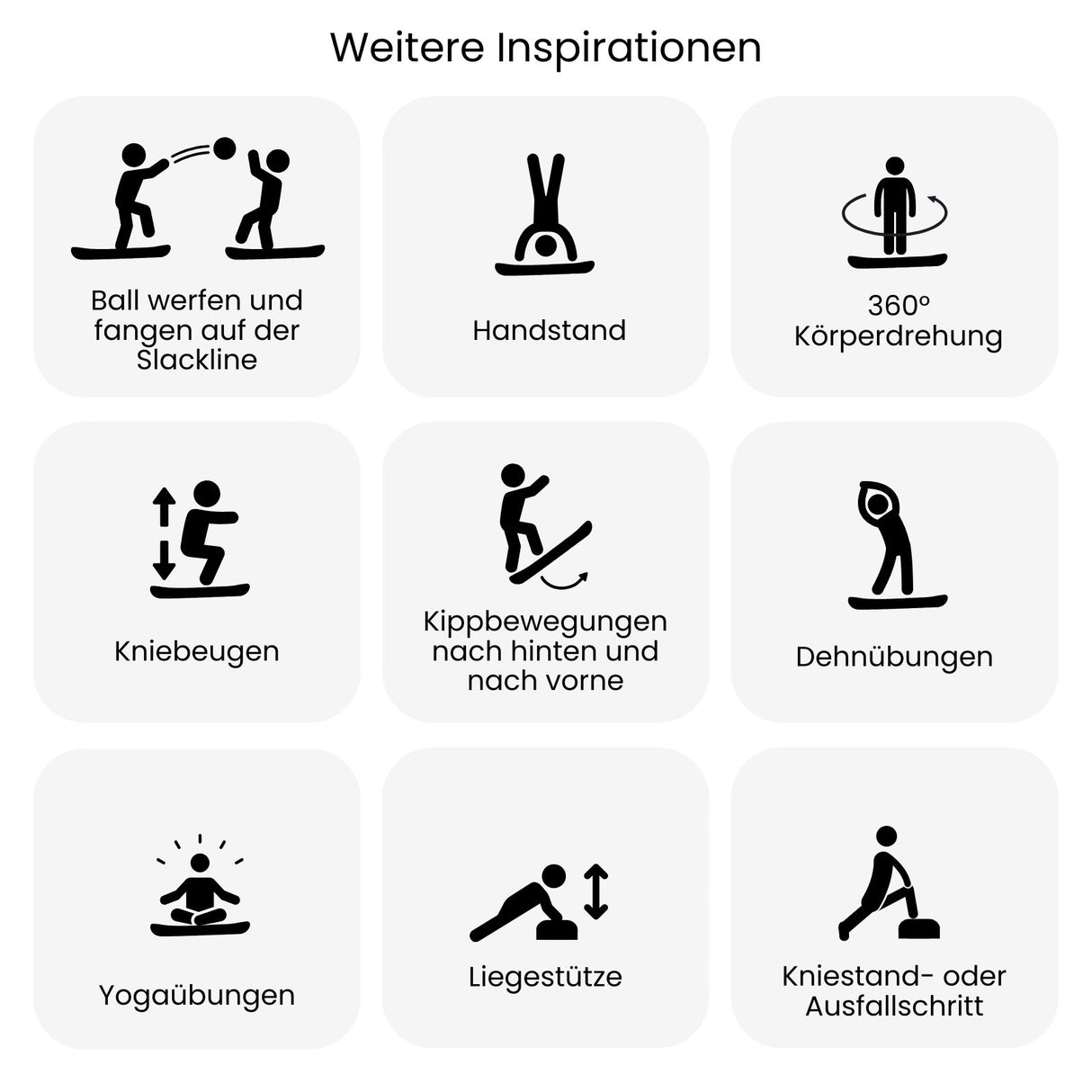 Fitness-Balanceboard mit Slackline Fitnessbrett Balancebrett