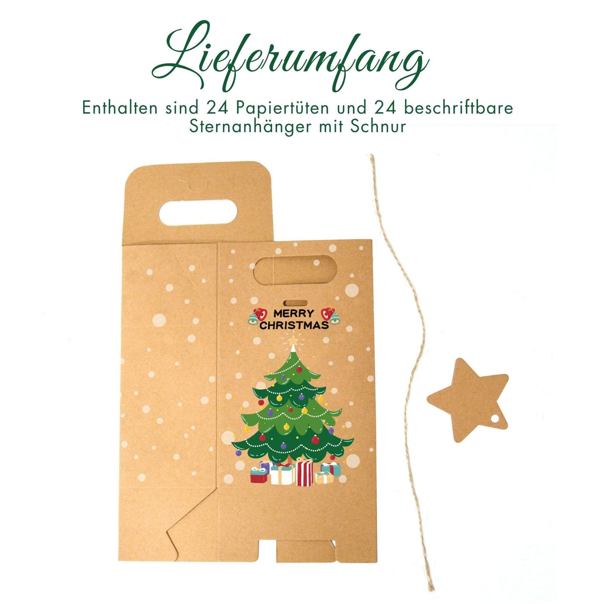 DIY Adventskalender Adventskalender-Säckli Weihnachts-Tüten Tütenset