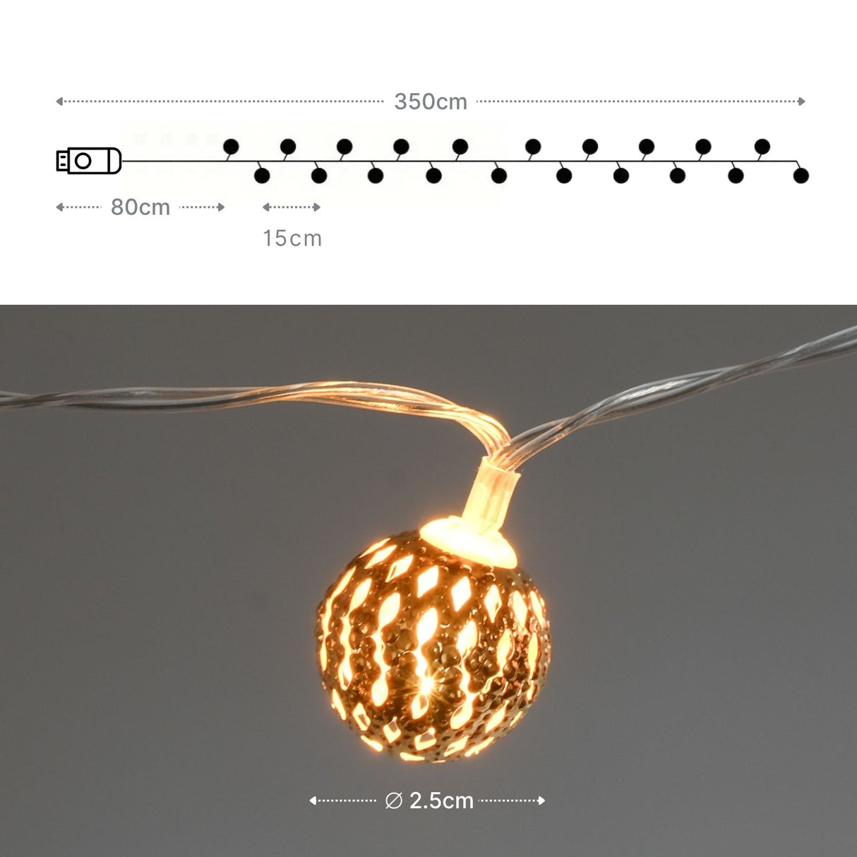 Marokkanische LED Lichterkette 3.5m Beleuchtung Orientalische Deko