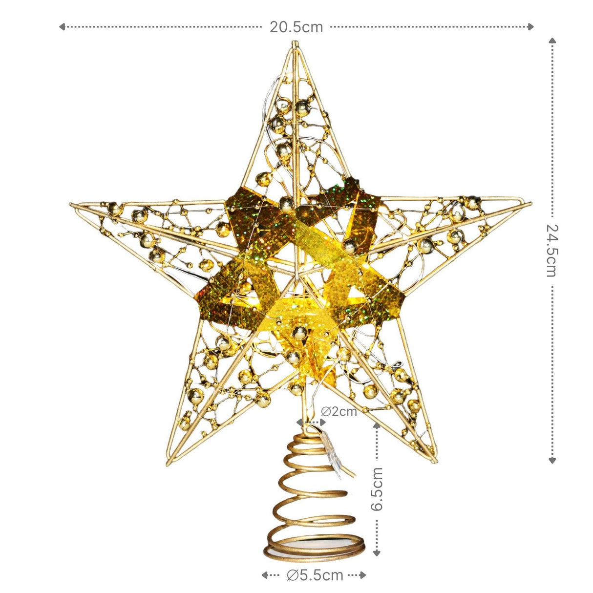 Christbaumspitze LED-Stern Baumspitze mit Licht Weihnachtsbaumspitze