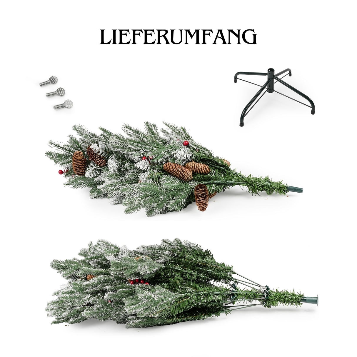 Weihnachtsbaum 150cm mit Schnee Christbaum Kunsttanne Tannenbaum