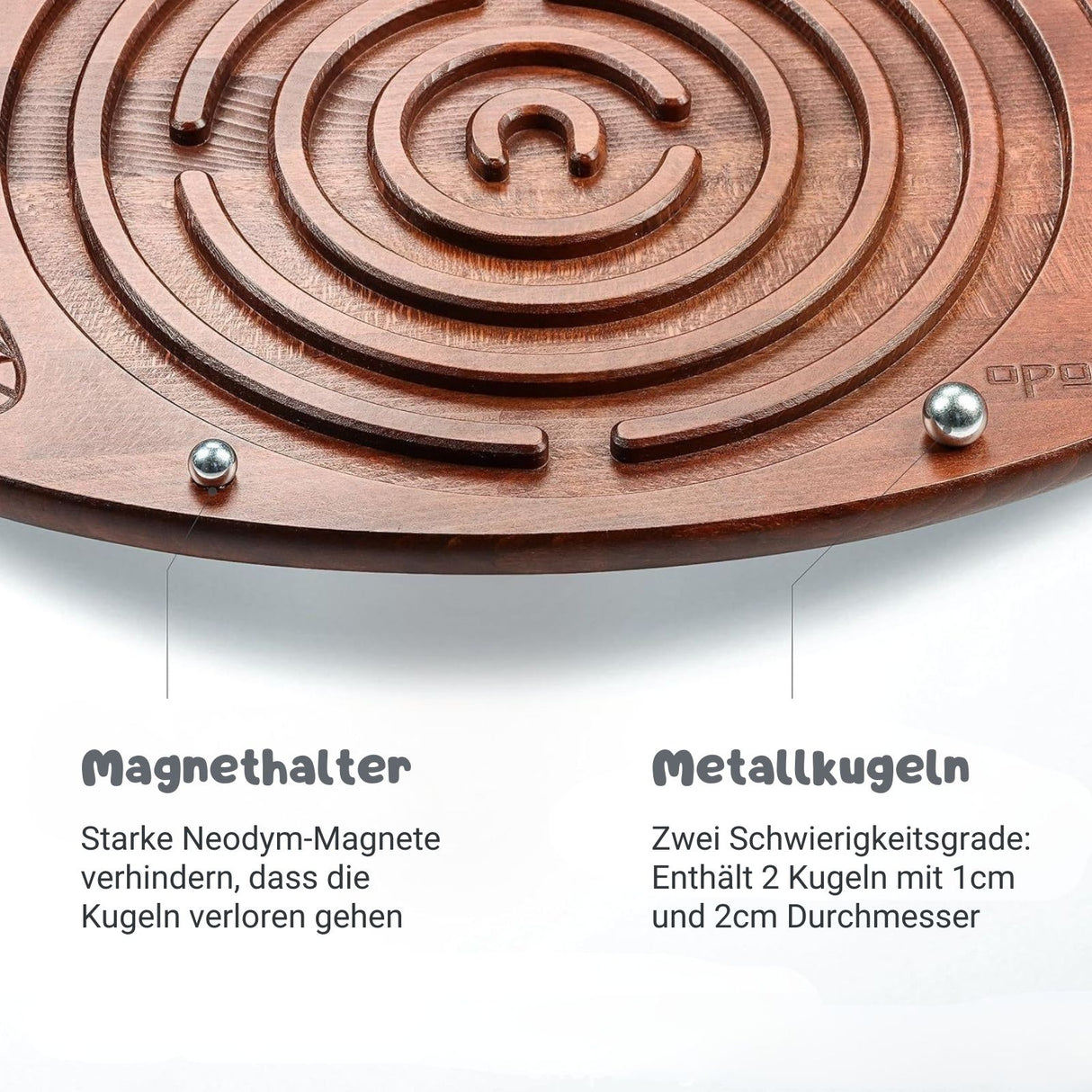 Kinder-Balanceboard aus Holz mit Labyrinth-Spiel Balancierbrett Wippe