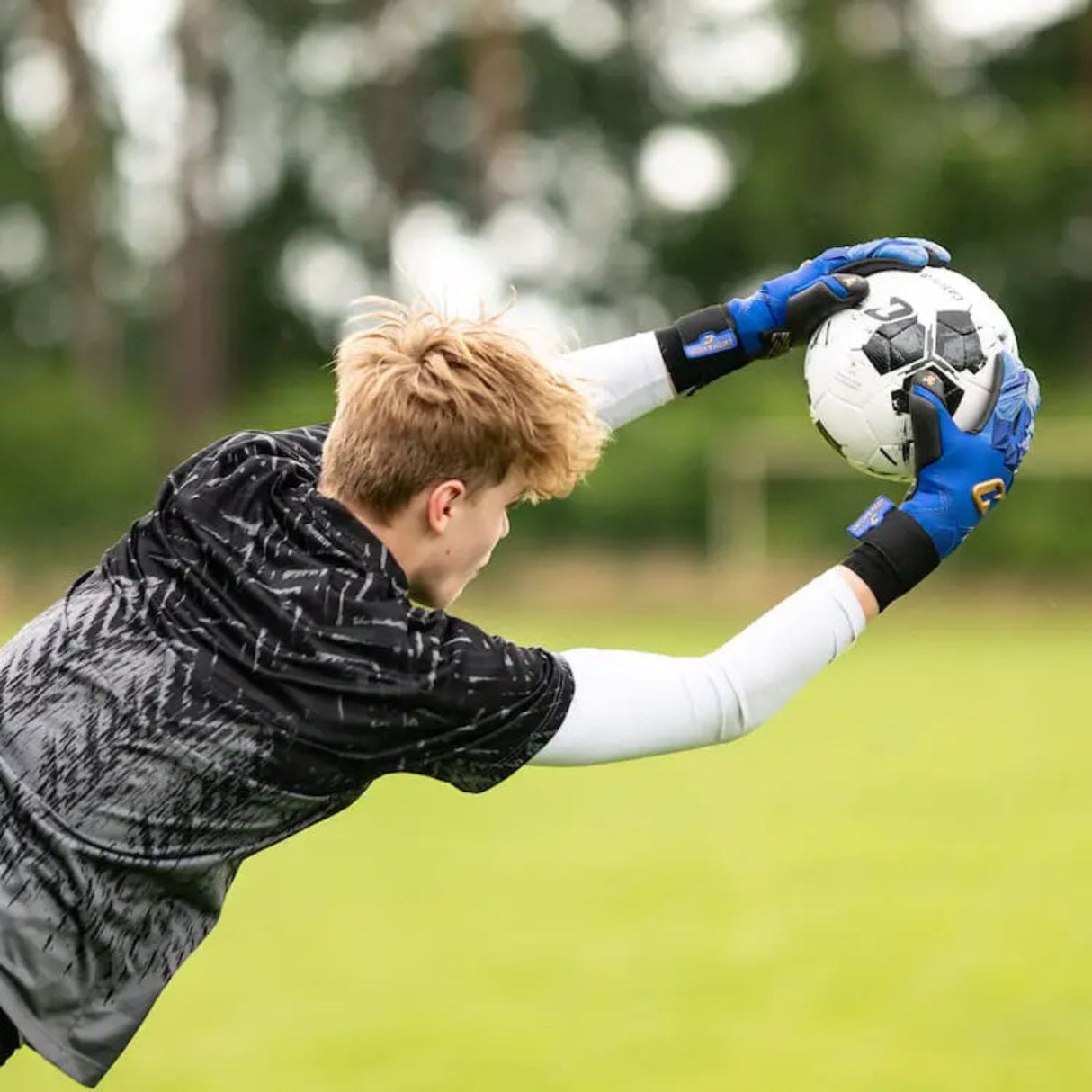 Fussballhandschuhe Pulse X Blue Gr. 10 Torwart Goalie Handschuhe