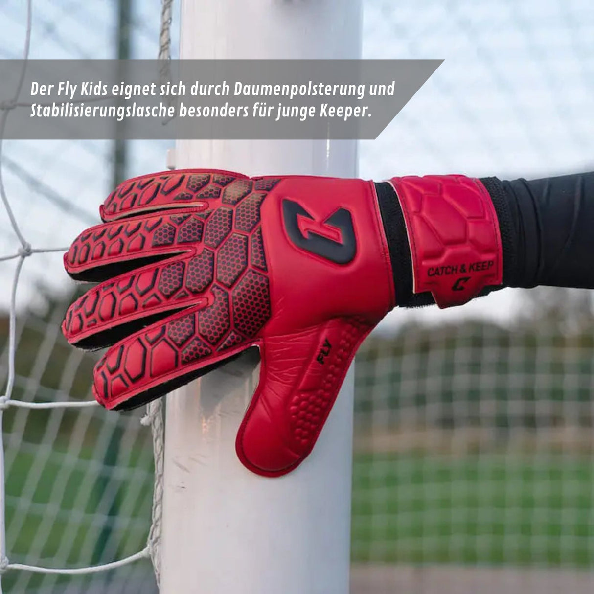 Fussballhandschuhe Fly Kids Red Soul Gr. 3 Torwart Goalie Handschuhe