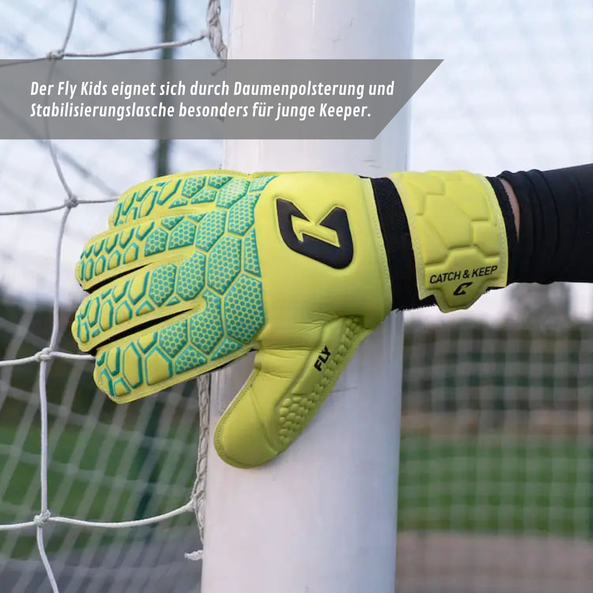 Fussballhandschuhe Fly Kids Green Soul Gr. 4 Torwart Goalie Handschuhe