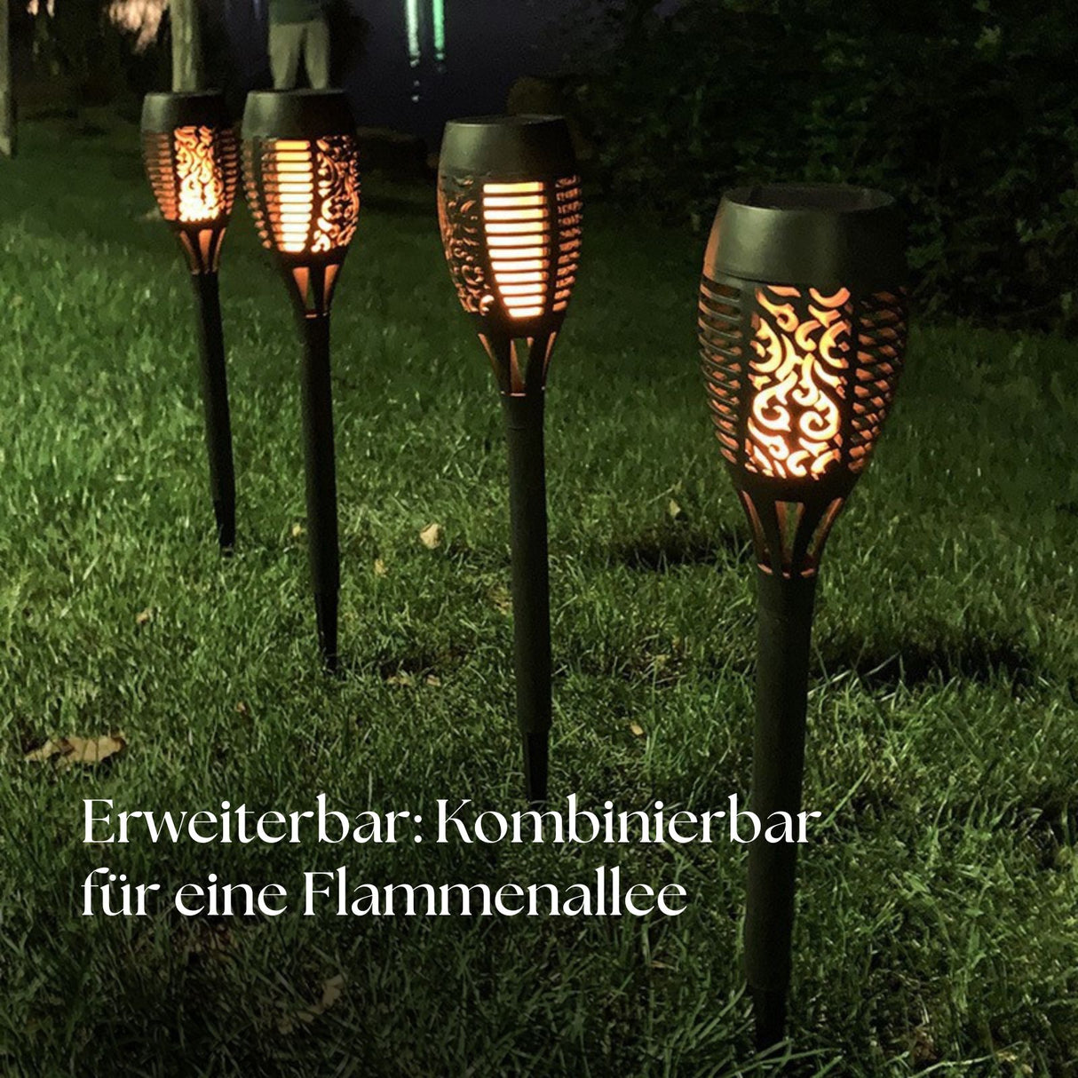 LED Solar-Gartenleuchte Gartenbeleuchtung Gartenfackel Flammenlampe