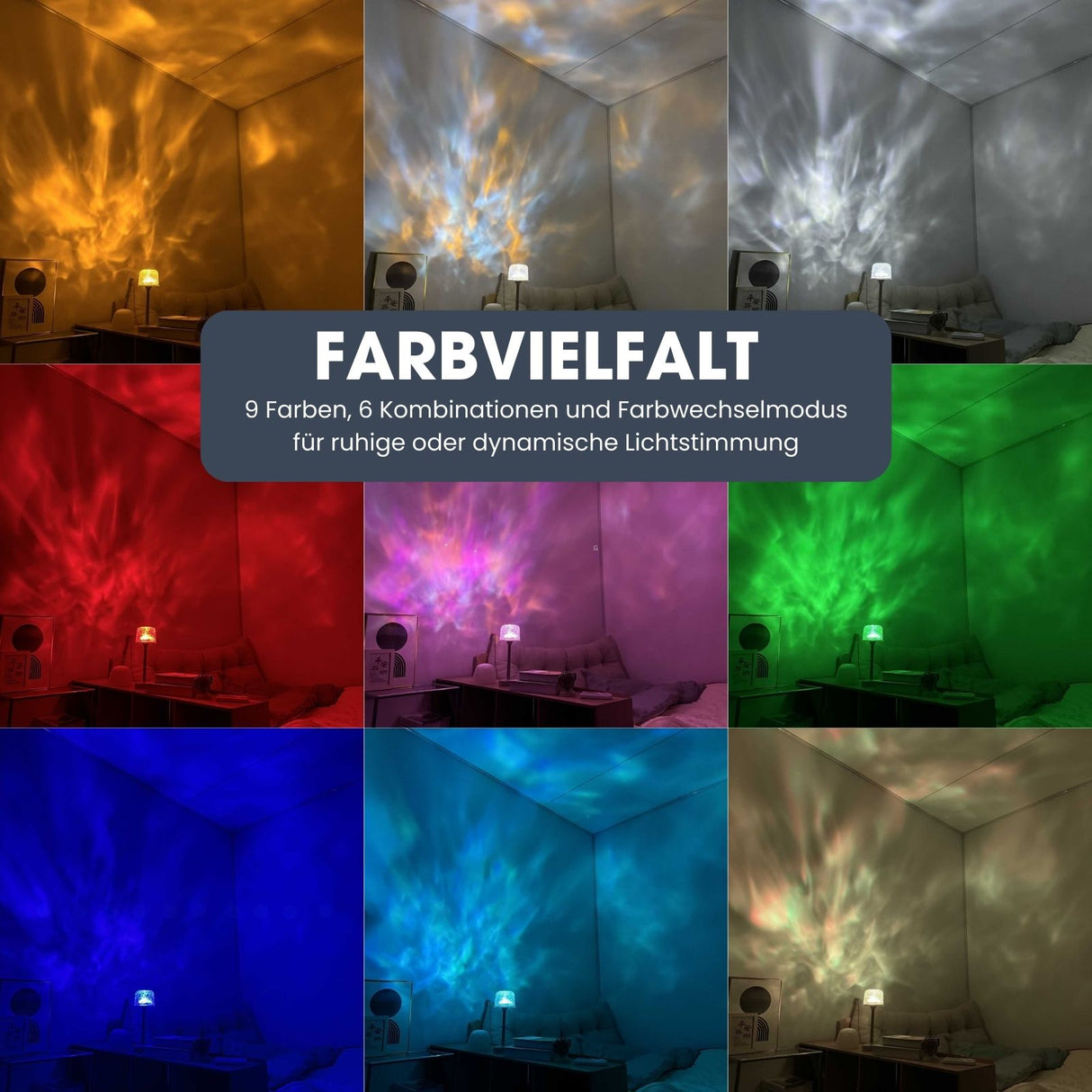 LED-Stimmungslicht Aurora-Lampe Effekt-Tischlampe Dekotischleuchte