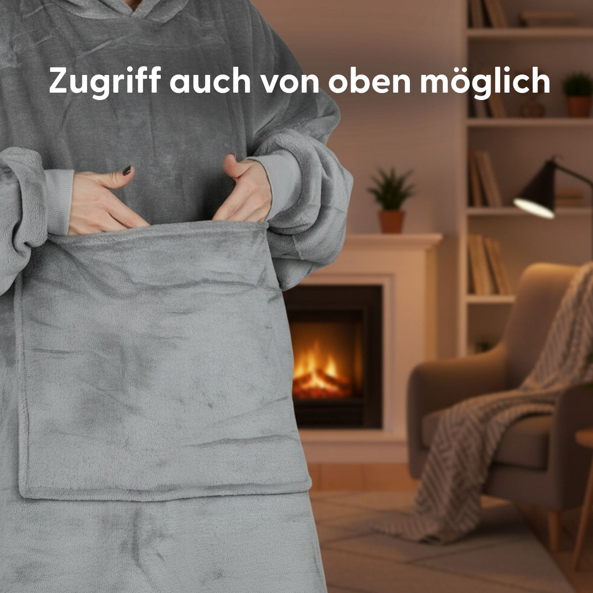 Oversize Hoodie Hoodie-Decke Kuschelhoodie Kuscheldecke mit Ärmeln