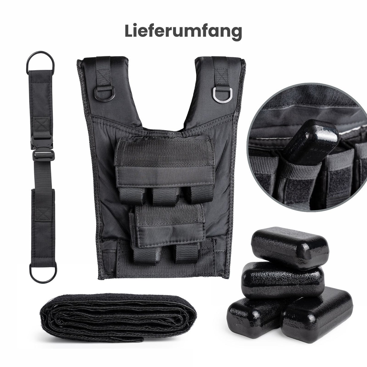 Verstellbare One Size Gewichtsweste 10kg Trainingsweste Weste