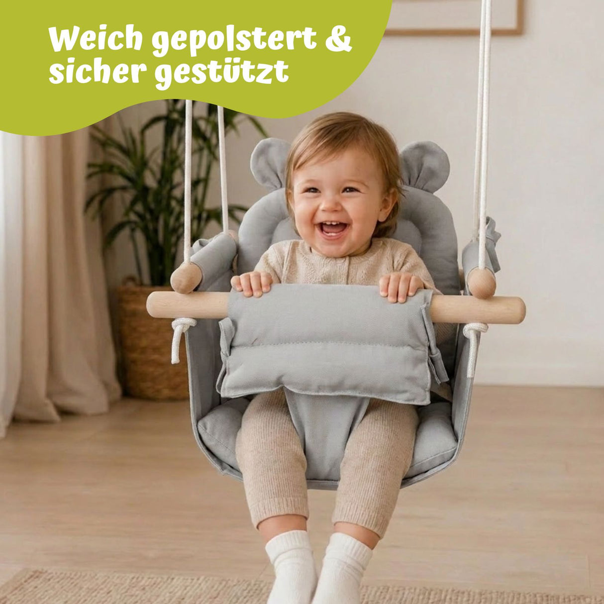 Babyschaukel Indoor Schaukelsitz mit Polsterung Kleinkindschaukel
