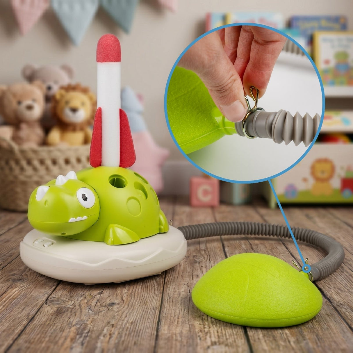 3in1 Geschicklichkeitsspiel für Kinder Ringwurf Hüpfspiel Raketenstart