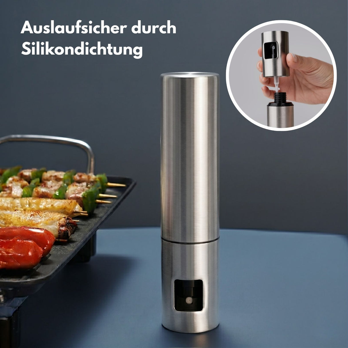 Edelstahl-Ölsprühflasche Essig-Sprüher Ölspender Ölzerstäuber